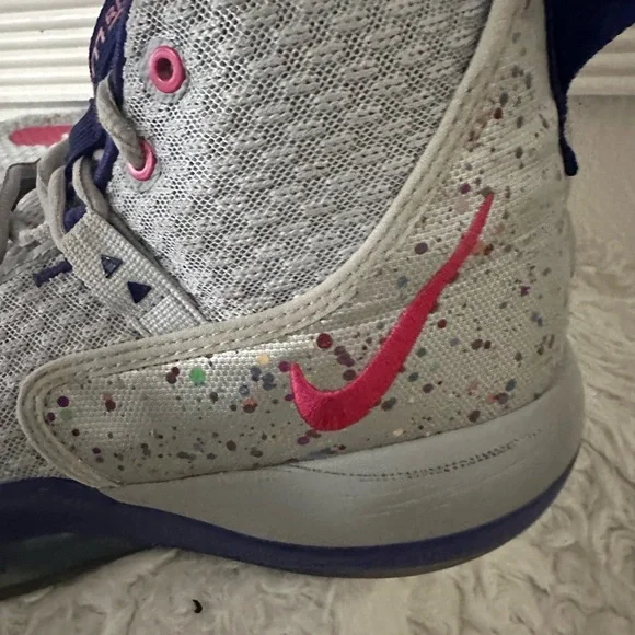 NIKE Men Gray Pink Breast‎ Cancer ZOOM RIZE Hightop Sneakers Tennis Shoes 10.5 - Picture 8 of 9